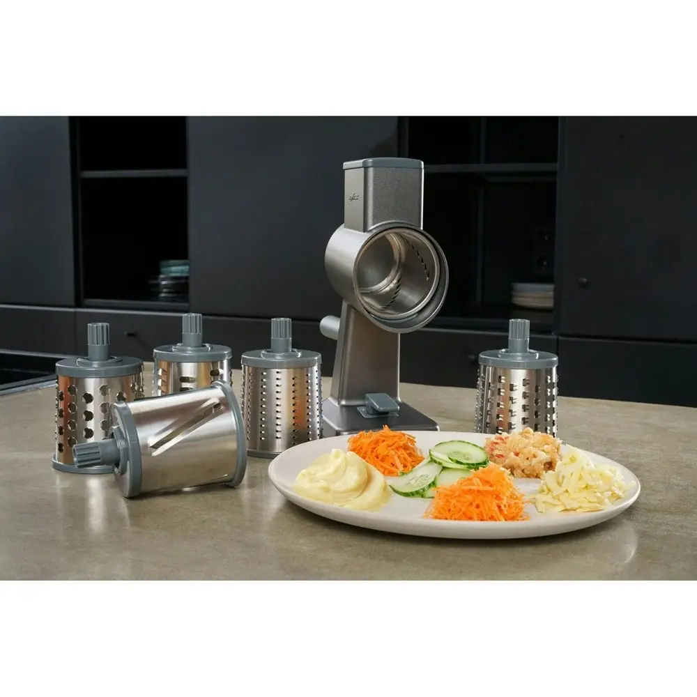 Zyliss Gourmet Rotary Drum Grater Cutter/Slicer/3x Stainless Steel Drums GRY