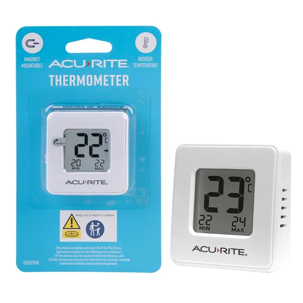 2x AcuRite Compact Indoor Digital Thermometer Home Temperature Wall Mounted