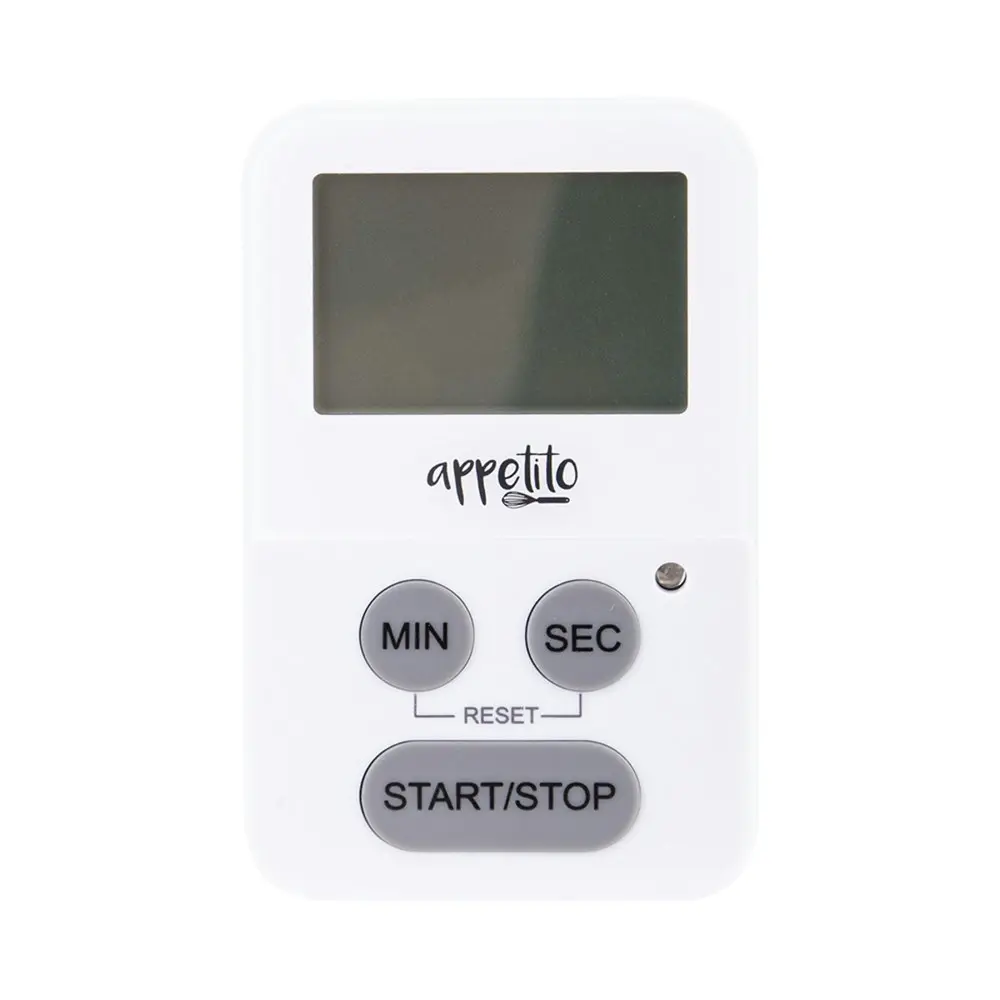 3x Appetito Slim-Line Body Magnetic Electronic Digital Timer 100 Minutes White