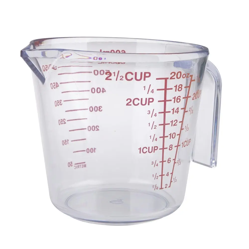 2x Appetito 2 1/2 Cup Plastic Measure Jug Home Kitchen Cooking/Baking Clear