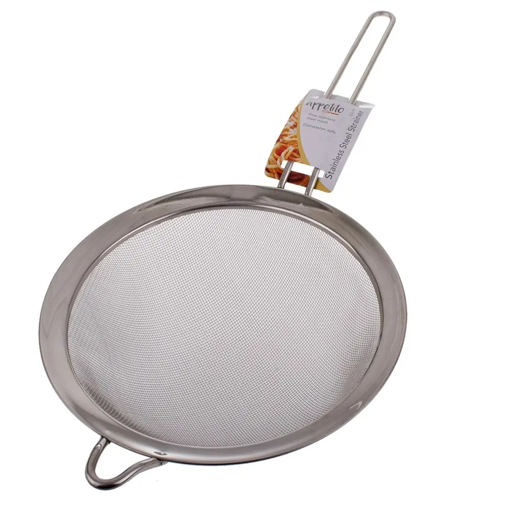 2x Appetito Stainless Steel Mesh Strainer Home Kitchen Cooking Utensil 20cm