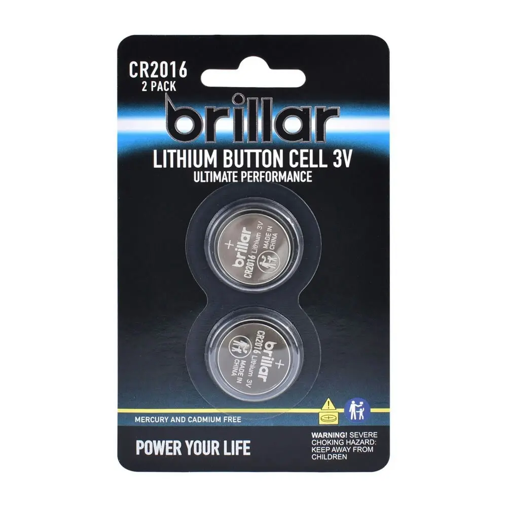 12pc Brillar Lithium Button Cell 3V Long Lasting Coin Batteries - Cr2016