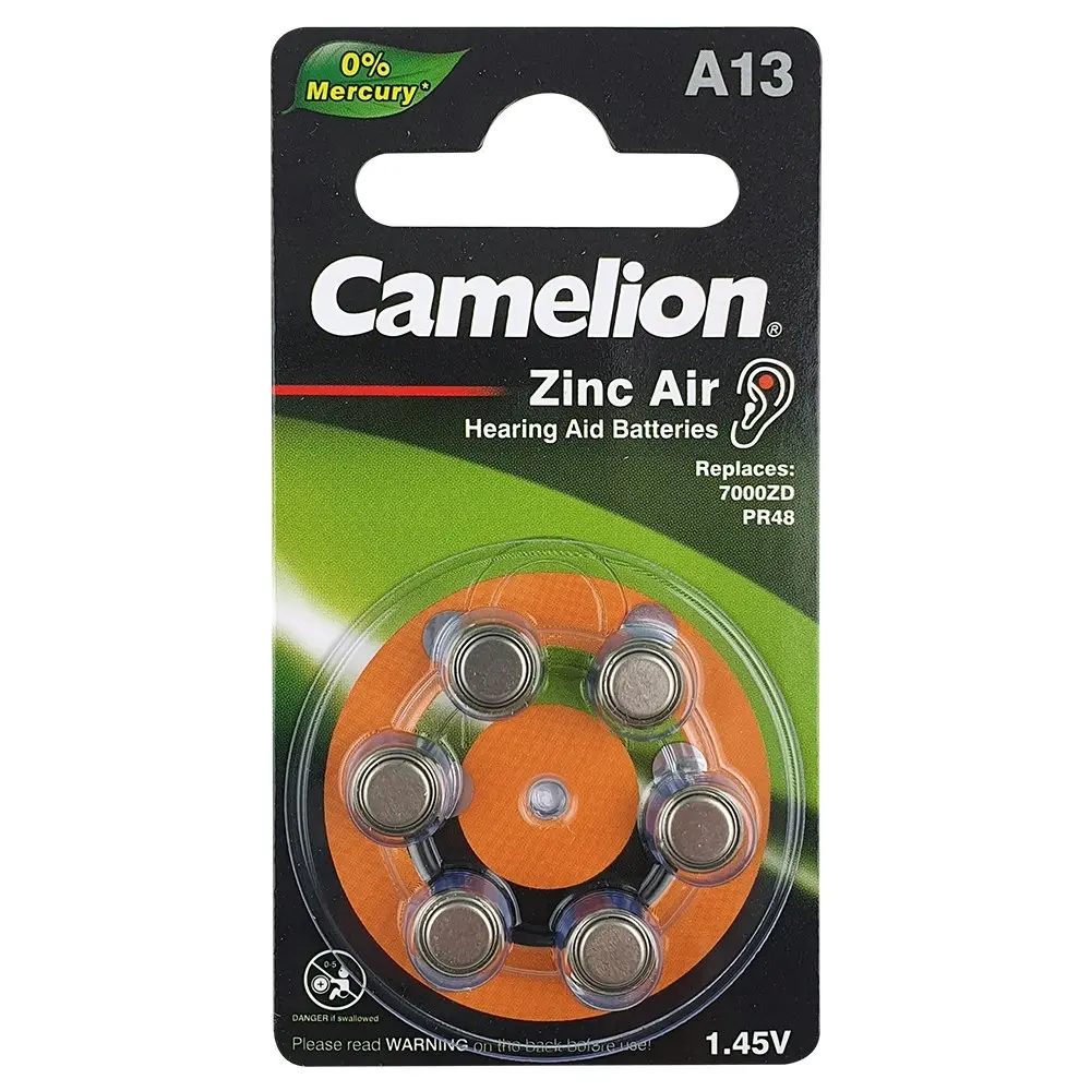 3x 6pc Camelion A13 Zinc Air 1.45V Battery Button Cell Batteries for Hearing Aid