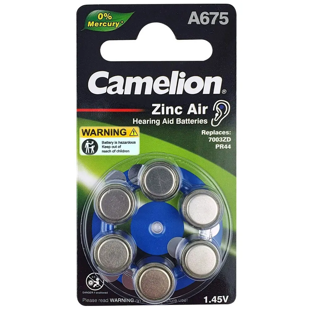 3x 6pc Camelion A675 Zinc Air 1.45V Battery Button Cell Batteries f/ Hearing Aid