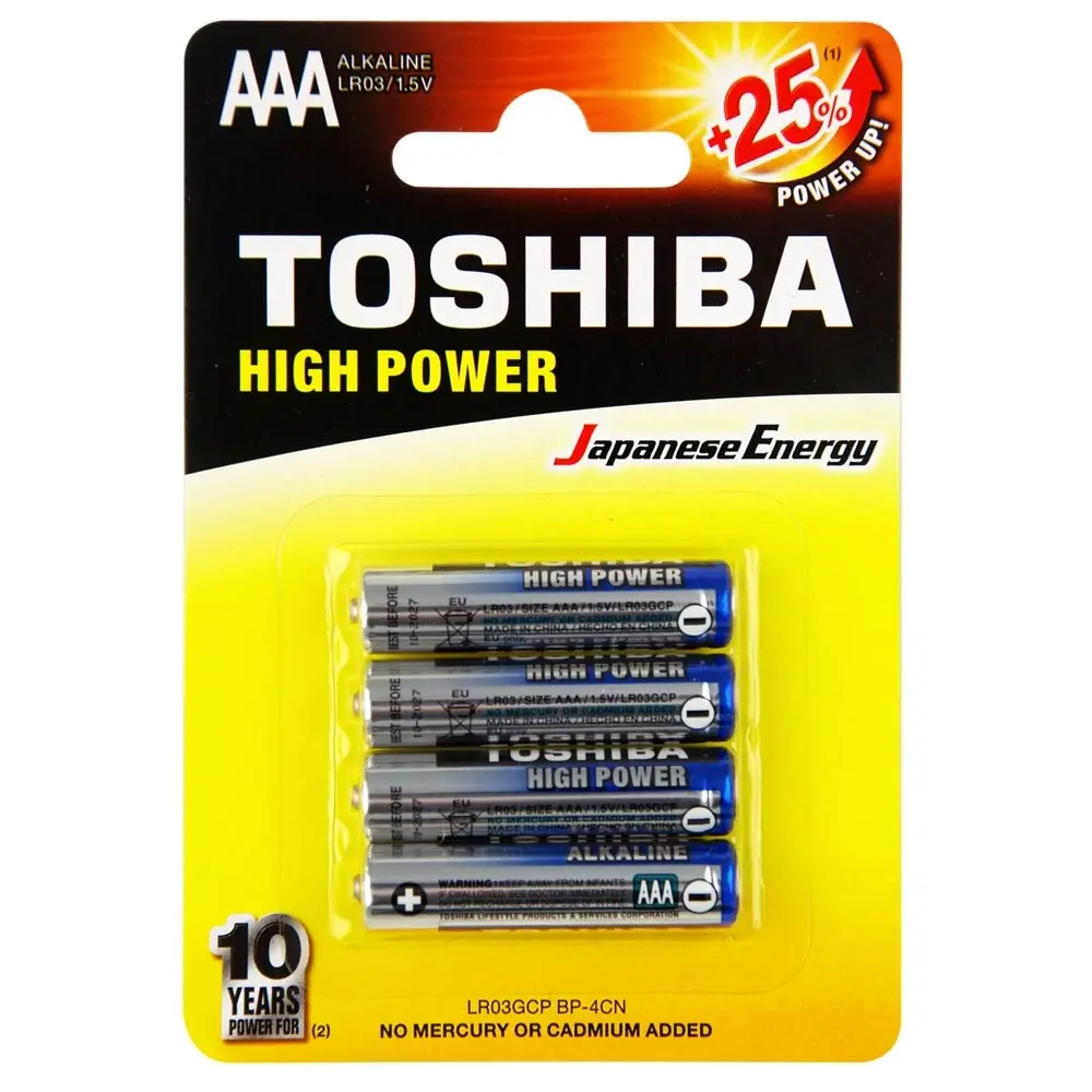 16pc Toshiba Alkaline AAA Battery 1.5V Leakage Resistant No Mercury & Cadmium