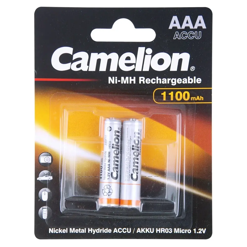 2x 2pc Camelion Ni-MH AAA 1.2V Battery 1100mAh Rechargeable HR03 Micro Batteries