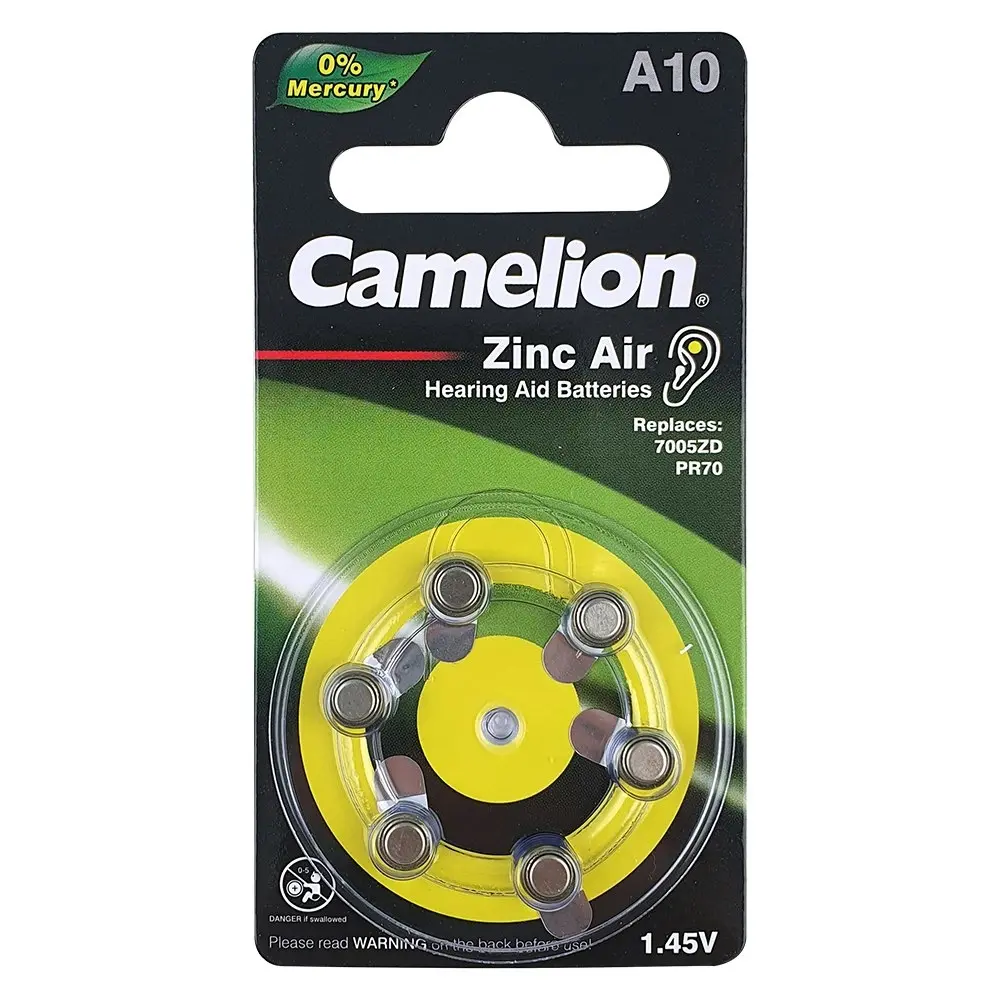 3x 6pc Camelion A10 Zinc Air 1.45V Battery Button Cell Batteries for Hearing Aid