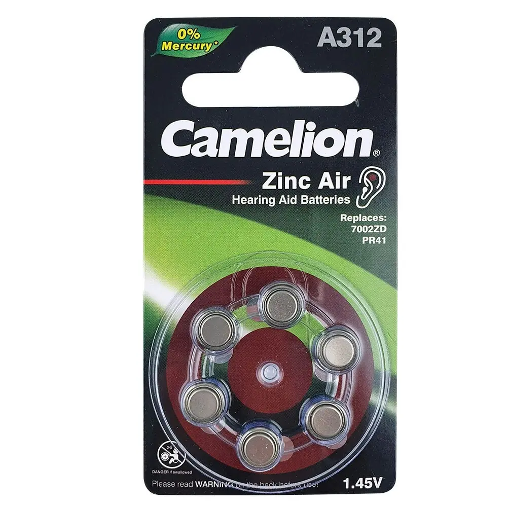 3x 6pc Camelion A312 Zinc Air 1.45V Battery Button Cell Batteries f/ Hearing Aid