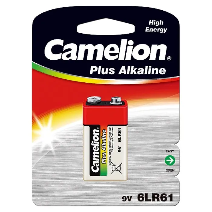 3x Camelion Plus Alkaline 6LR61 Block 9V Battery Power Cylindrical Long Lasting