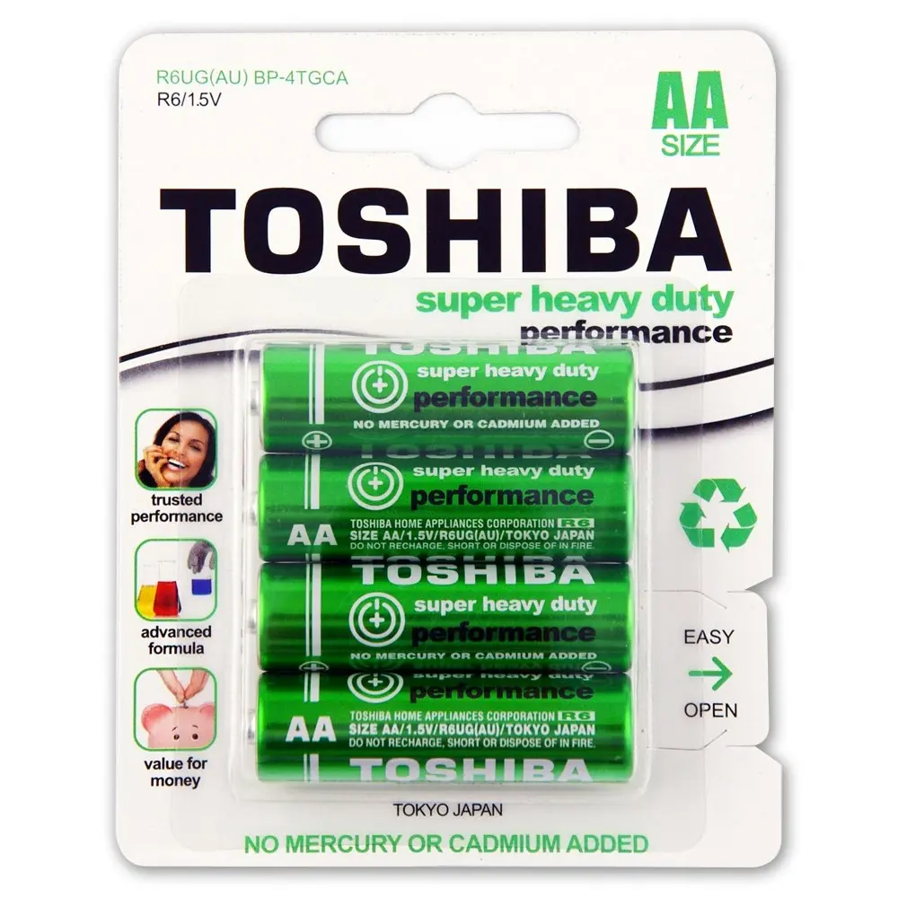 3x 4pc Toshiba 1.5V Super Heavy Duty AA LR6 Lasting Cylindrical Batteries