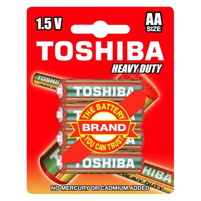 6x 4x Toshiba 1.5V Heavy Duty AA LR6 Battery Cylindrical Multiuse Batteries