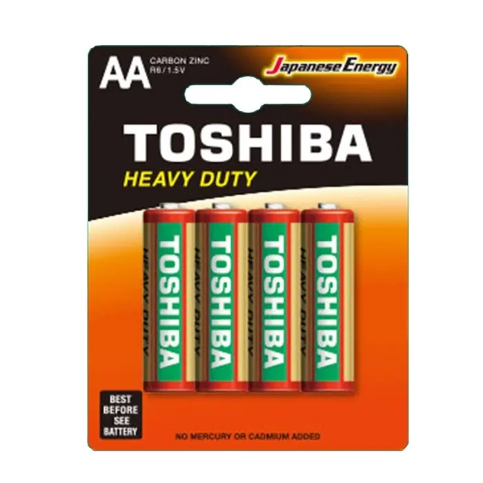 6x 4x Toshiba 1.5V Heavy Duty AA LR6 Battery Cylindrical Multiuse Batteries