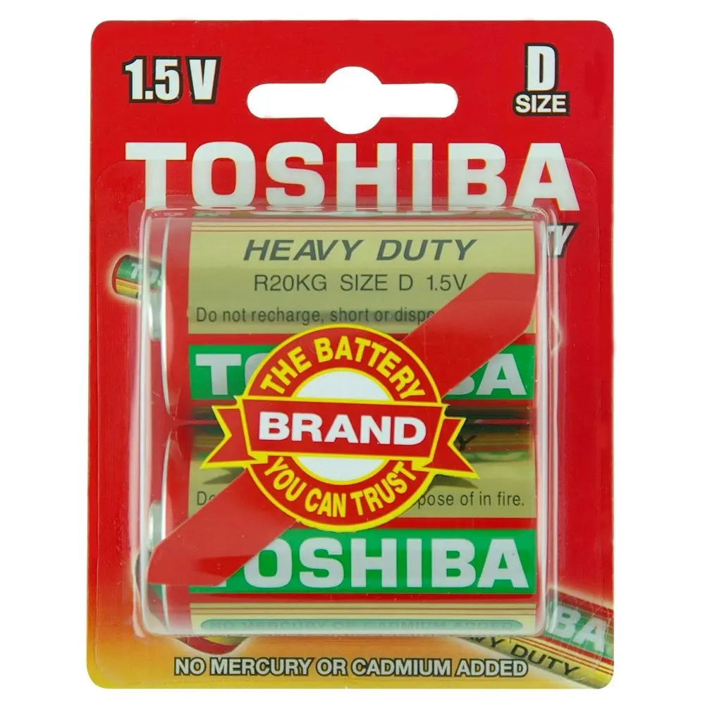 3x 2pc Toshiba 1.5V Heavy Duty D R20 Battery Power Cylindrical Lasting Batteries