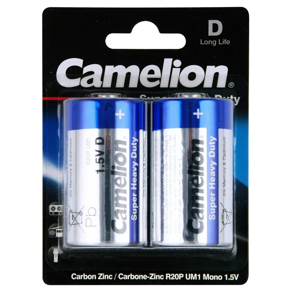 3x 2pc Camelion Super Heavy Duty D R20P UM1 1.5V Battery Carbon Zinc Batteries