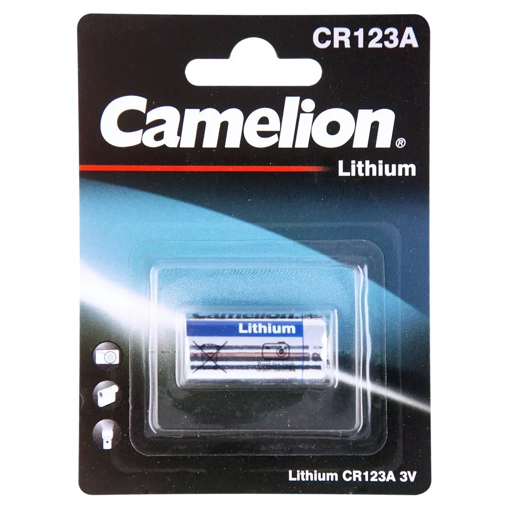 3x Camelion Lithium 3V CR123A Single Card Lasting Battery Cylindrical f/Camera