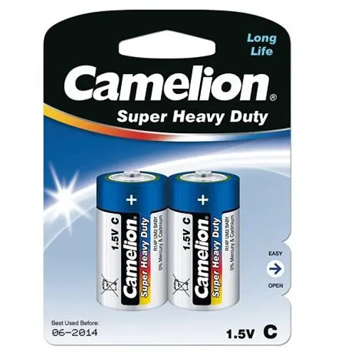 6x 2pc Camelion Super Heavy Duty C R14P 1.5V Battery Carbon Zinc Power Batteries