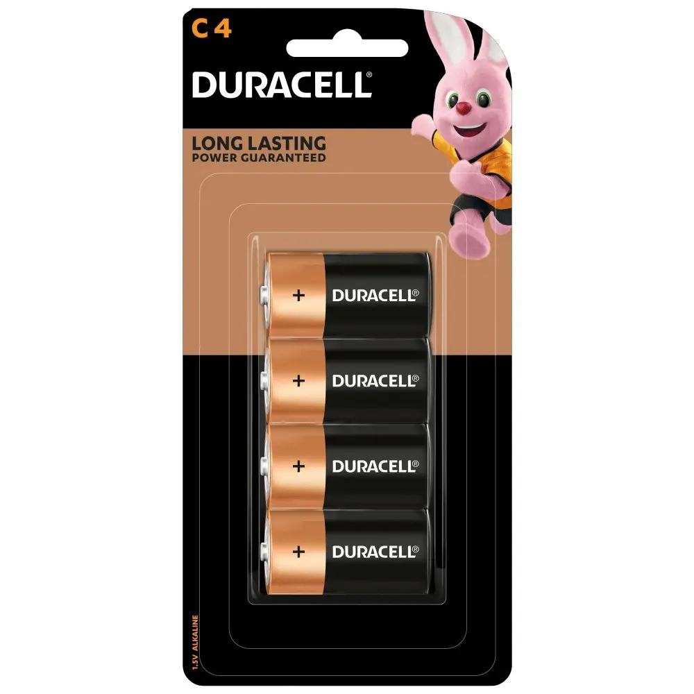 6x 4pc Duracell Coppertop C Size Alkaline Battery Pack Single Use Batteries