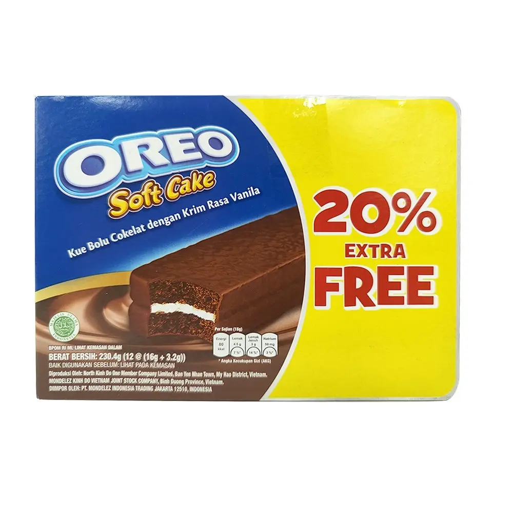 6x 12pc 230.4g Oreo Soft Sweet Cake Chocolate Sweets Sandwich Sachets/Bars Box