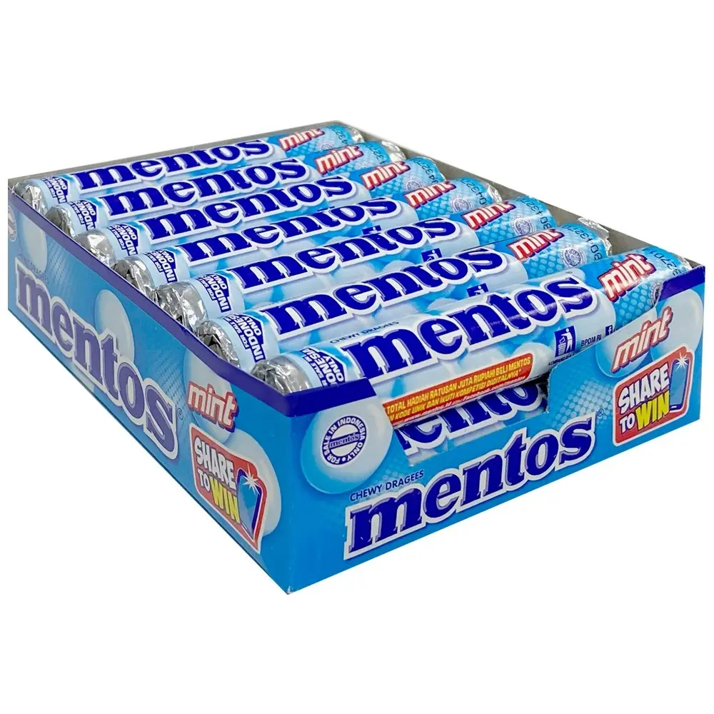 6x 14PK Mentos Mint Candies Roll Fresh Minty Breath Candy Party Confectionery