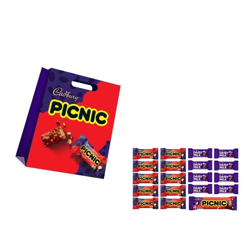 3x Cadbury Picnic ShowBag Kids/Children/Family Milk Chocolate Sweet Blocks