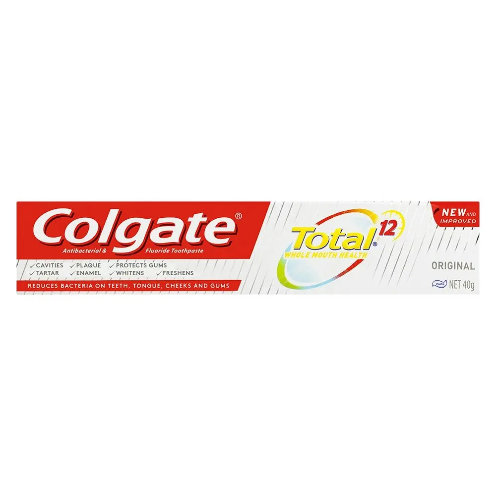 12x Colgate Total 40g Antibacterial Fluoride Toothpaste f/Cavities/Plaque/Enamel