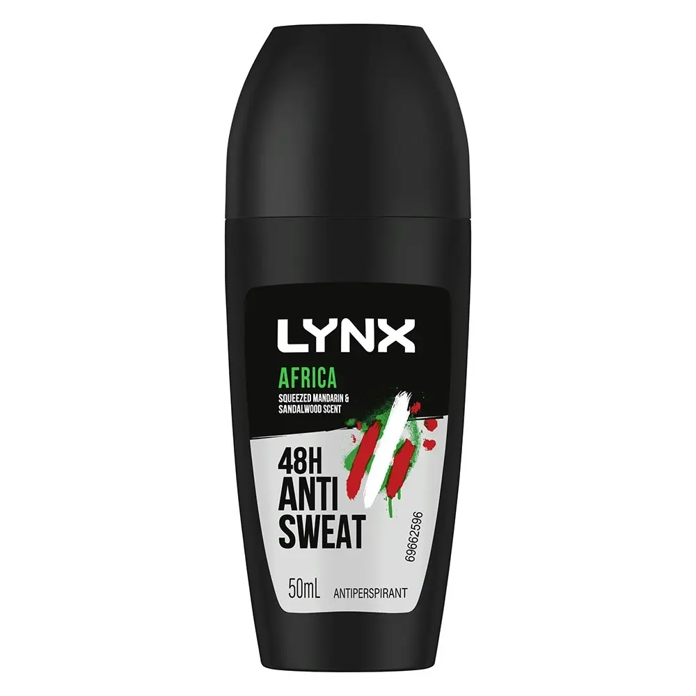 6x Lynx Men 50ml Antiperspirant Roll On 48Hr Sweat Protection f/Underarms Africa