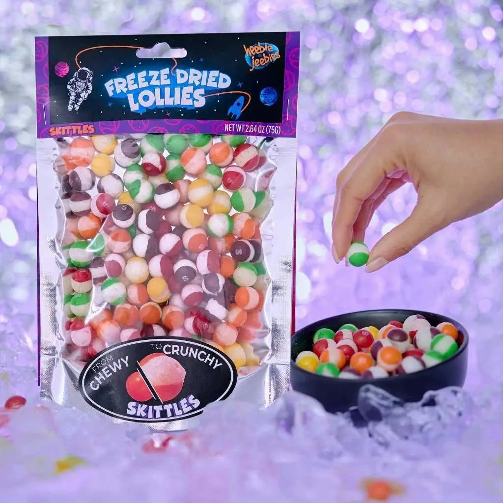 2x Heebie Jeebies 75g Skittles Freeze Dried Lollies Candy Sweets Confectionery