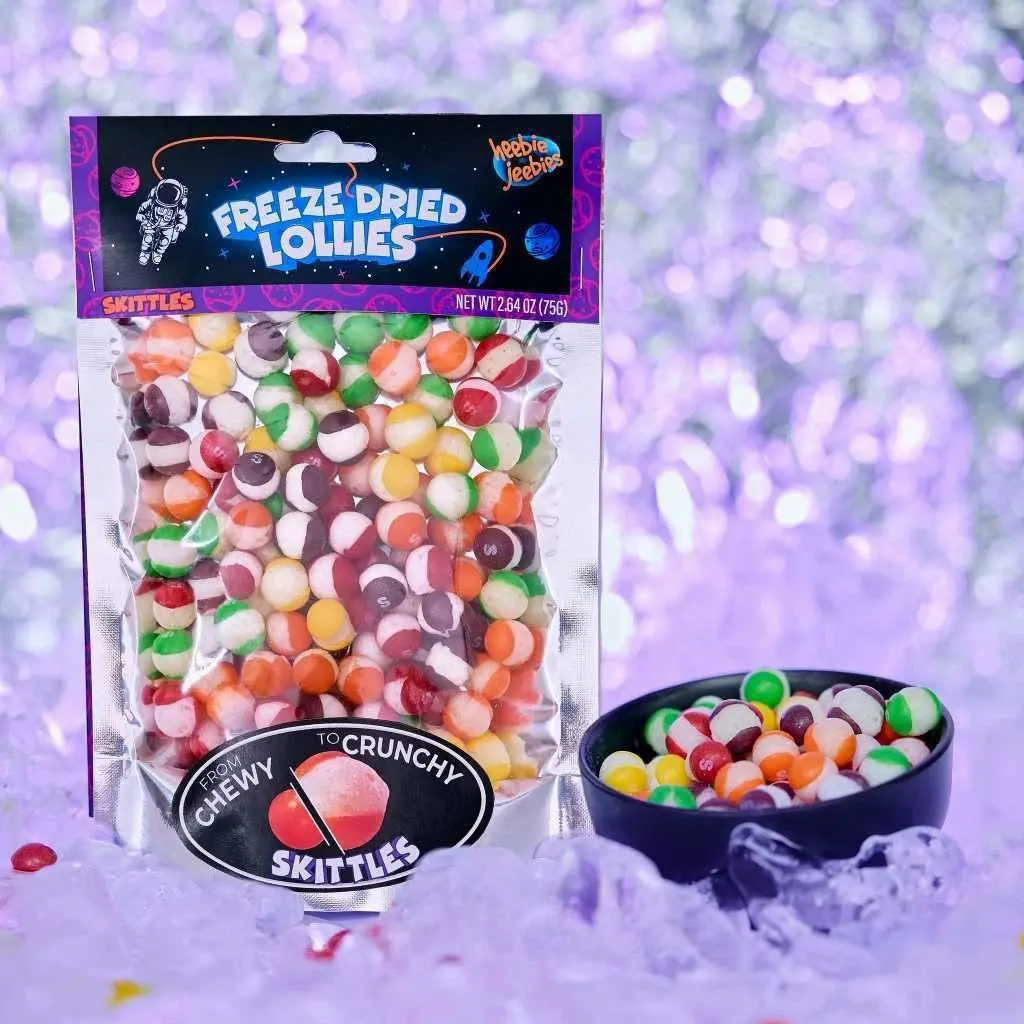 2x Heebie Jeebies 75g Skittles Freeze Dried Lollies Candy Sweets Confectionery