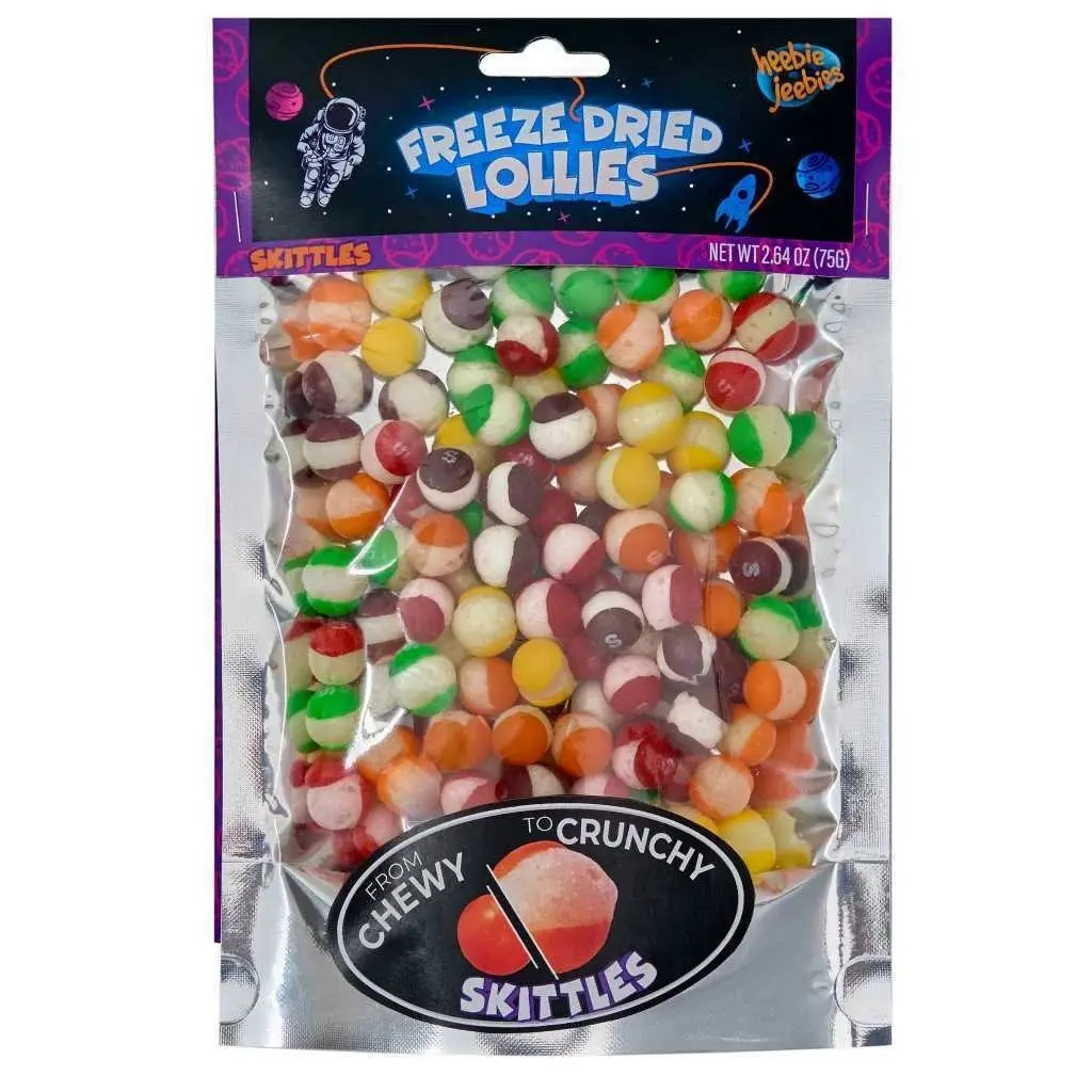 2x Heebie Jeebies 75g Skittles Freeze Dried Lollies Candy Sweets Confectionery