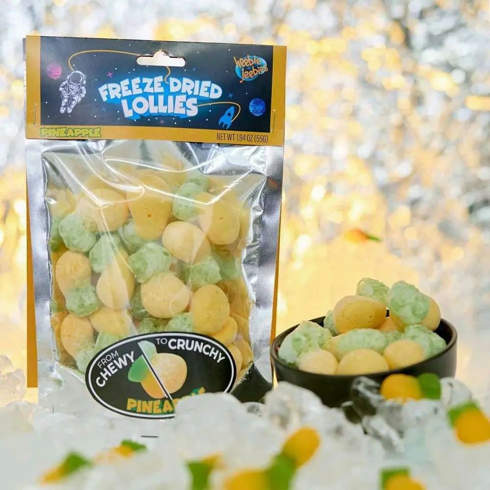 2x Heebie Jeebies 75g Pineapple Freeze Dried Lollies Candy Sweets Confectionery