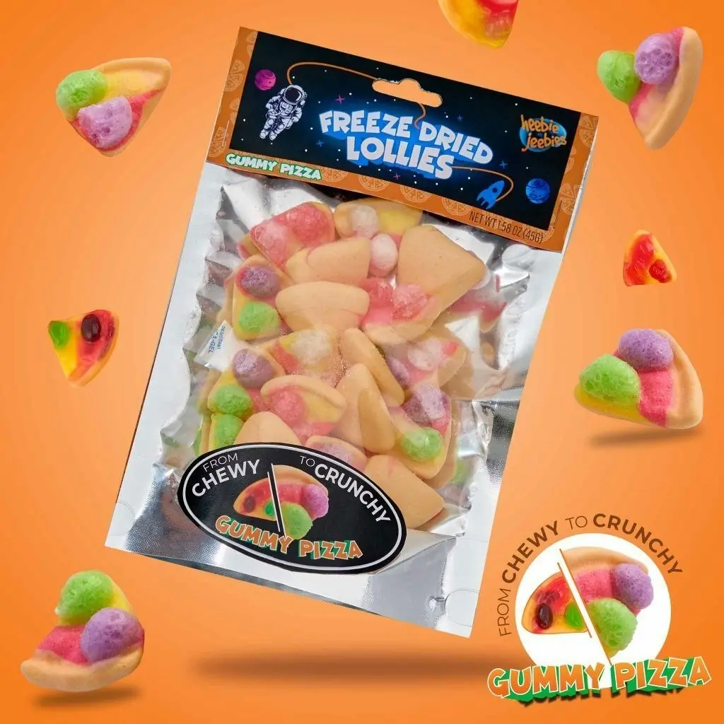 2x Heebie Jeebies 30g Freeze Dried Lollies Gummy Pizza Candy Sweet Confectionery