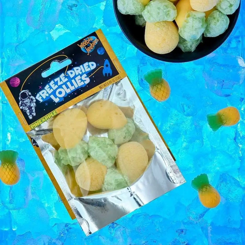 4x Heebie Jeebies 20g Pineapple Freeze Dried Lollies Candy Sweets Confectionery