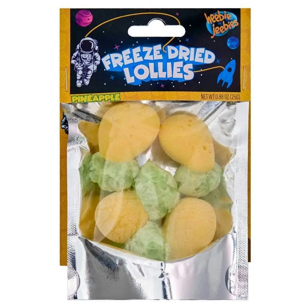 4x Heebie Jeebies 20g Pineapple Freeze Dried Lollies Candy Sweets Confectionery