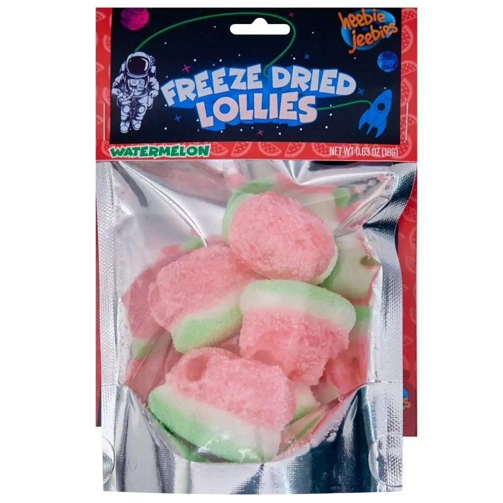 4x Heebie Jeebies 18g Sour Watermelon Freeze Dried Lollies Sweets Confectionery