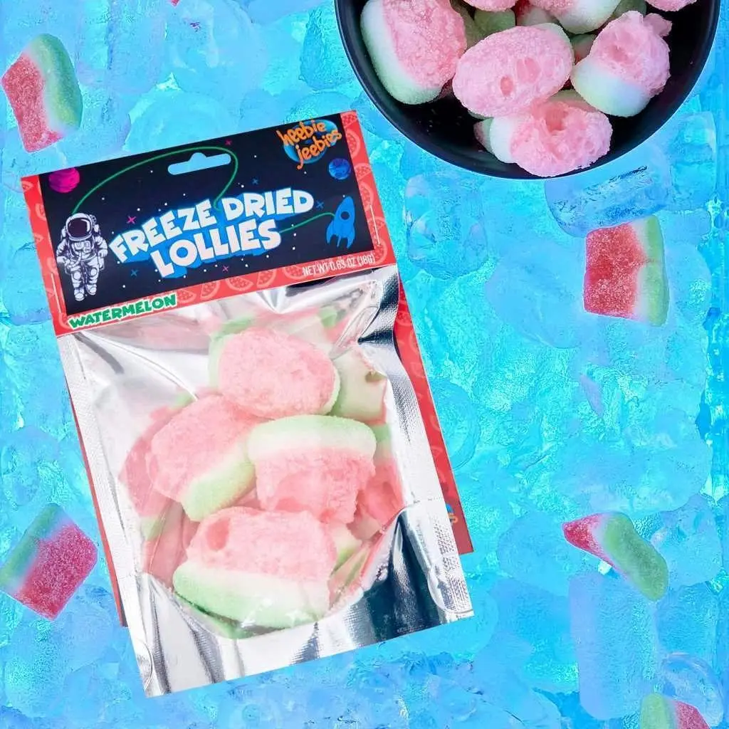 4x Heebie Jeebies 18g Sour Watermelon Freeze Dried Lollies Sweets Confectionery