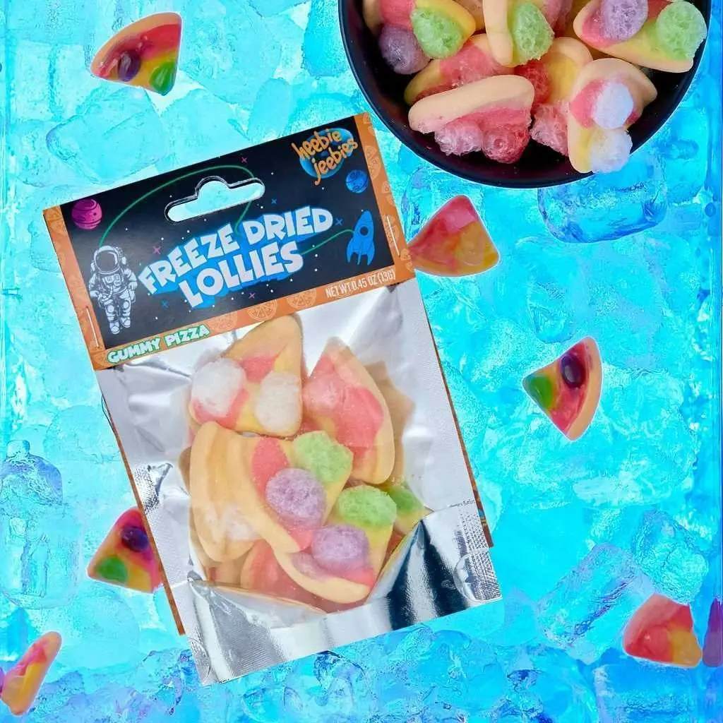 4x Heebie Jeebies 13g Gummy Pizza Freeze Dried Lollies Candy Sweet Confectionery