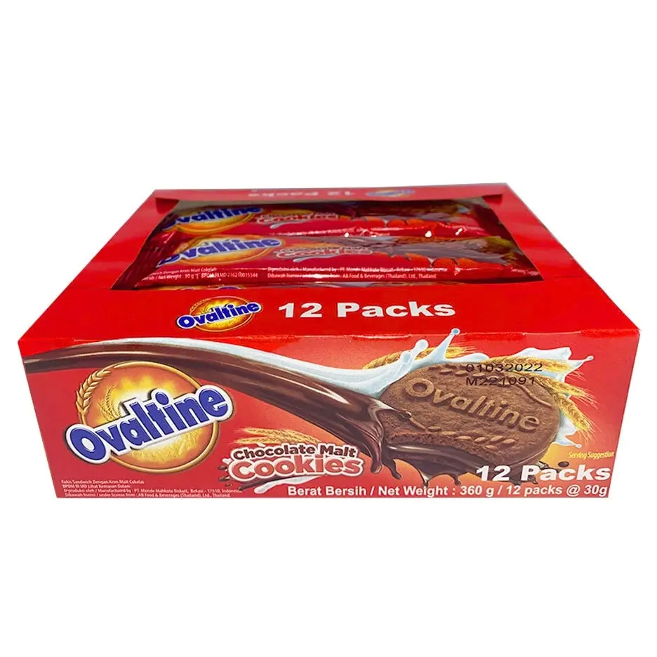 36x 3PK 30g Monde Ovaltine Chocolate Malt Biscuits/Cookies/Sweets/Confectionary