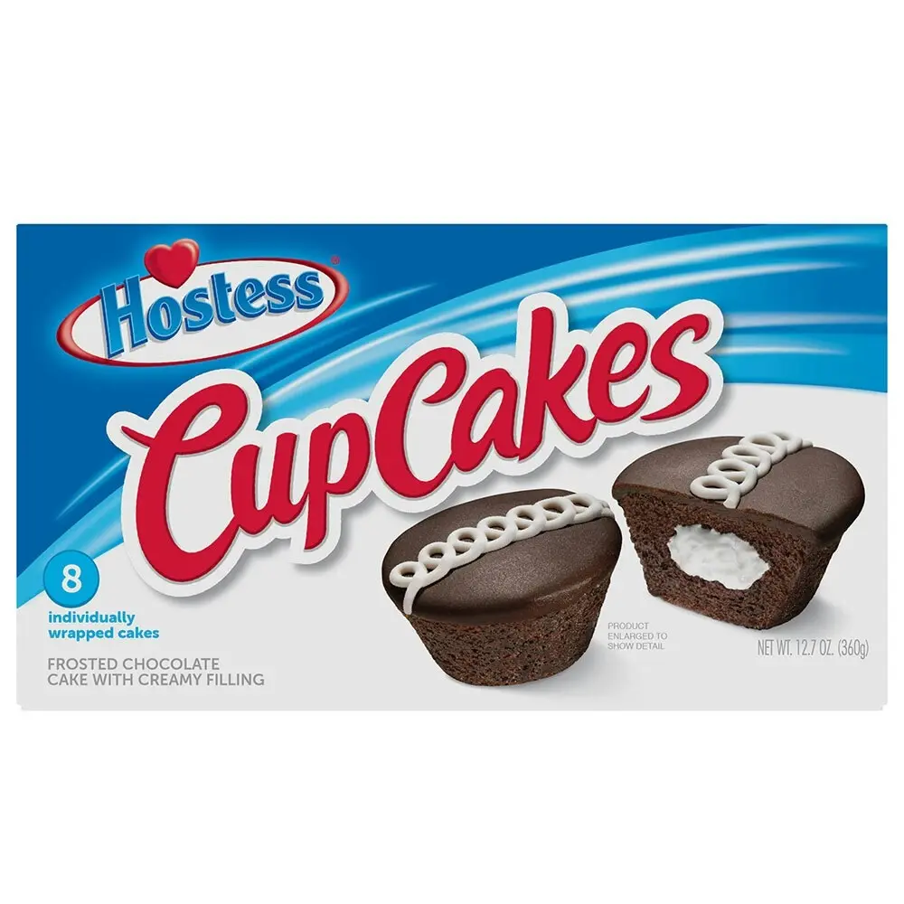 2x 8pc Hostess 360g Frosted Chocolate Cupcakes w/ Cream Filling  Sweets/Muffin