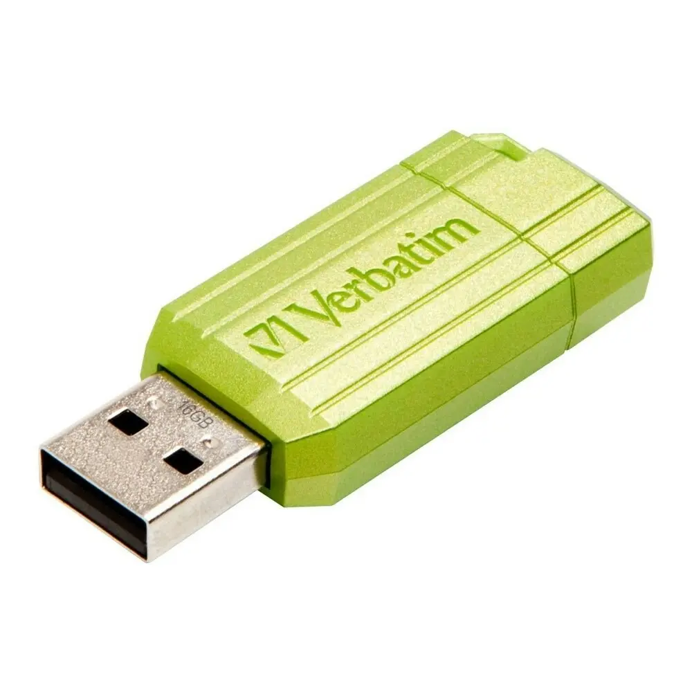 3PK Verbatim 16GB PinStripe USB 2.0 Drive/Pen Drive For Windows/Mac/Linux Green