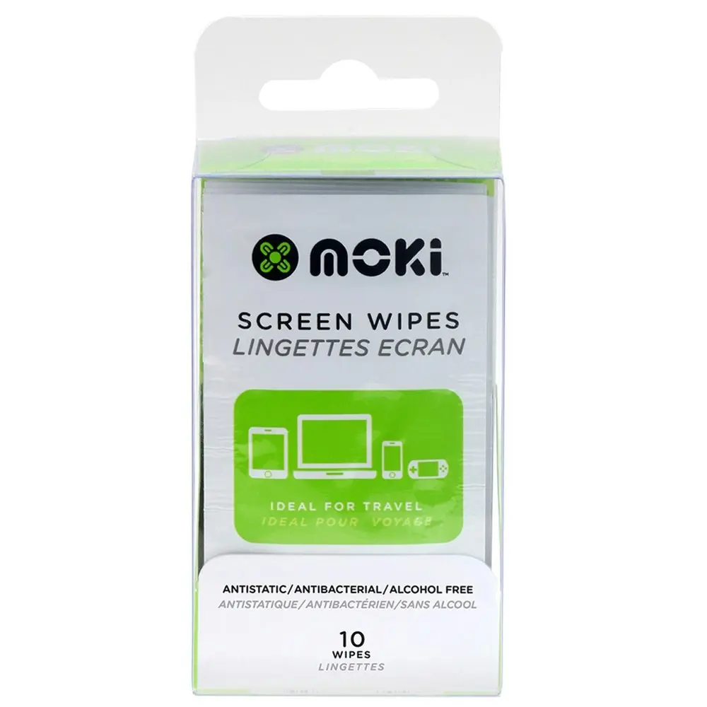 6x 10pc Moki Antistatic/Anti-Bacterial/Alcohol Free Laptop/Computer Screen Wipes