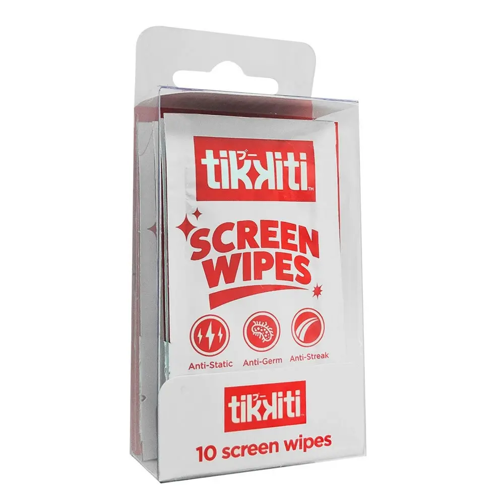 100x Tikkiti Anti-Bacterial Screen Cleaning Wipes/Cloths for Smartphones/Tablets