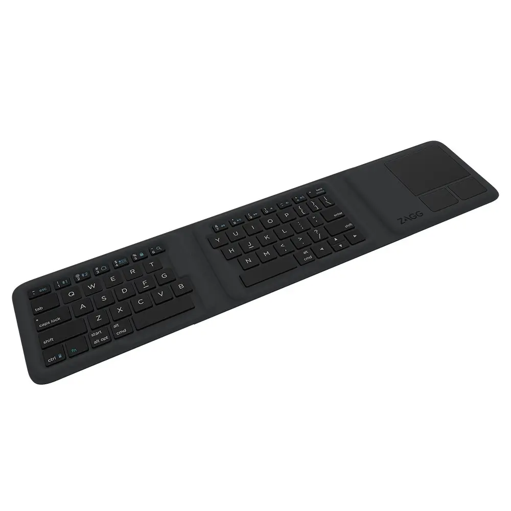 Zagg Bluetooth Wireless Portable Foldable Universal Keyboard w/Touch Pad Black