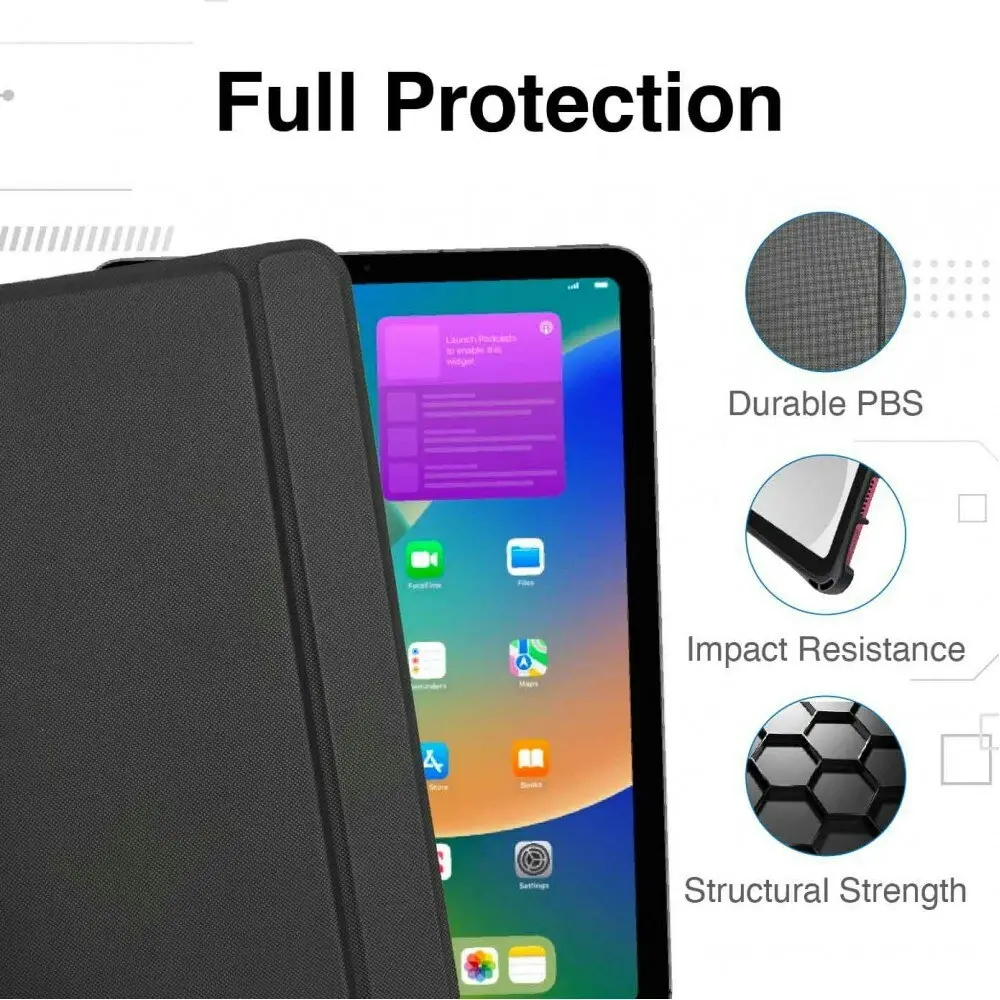 Laser 10.9'' Case/Cover w/ Wireless Bluetooth Keyboard For iPad 10th Gen Black