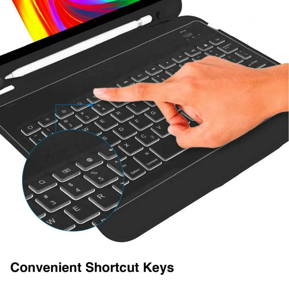 Laser 10.9'' Case/Cover w/ Wireless Bluetooth Keyboard For iPad 10th Gen Black