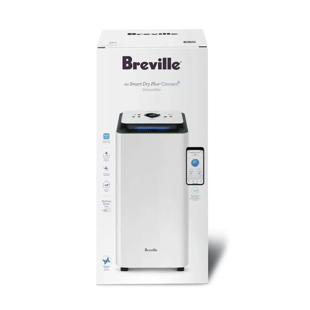 Breville Electric The Smart Dry Plus Connect Room Dehumidifier White 350W