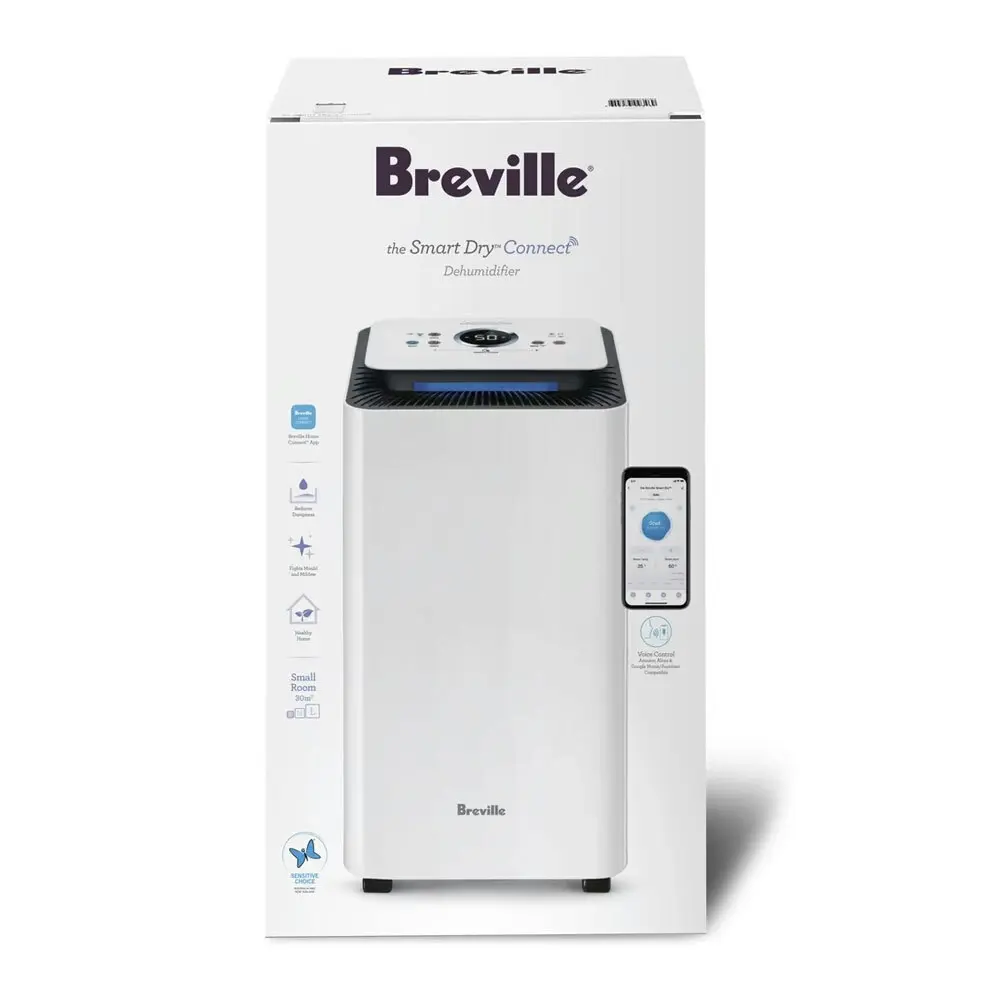 Breville Electric The Smart Dry Connect Small Room Dehumidifier White 350W