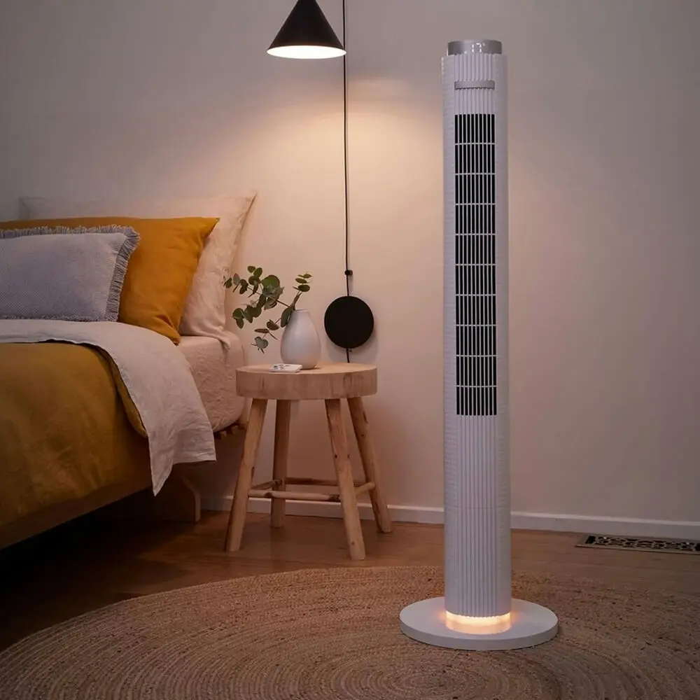 Dimplex 93cm Digital Tower Fan Home/Room Bedroom Fan w/ Night Light White