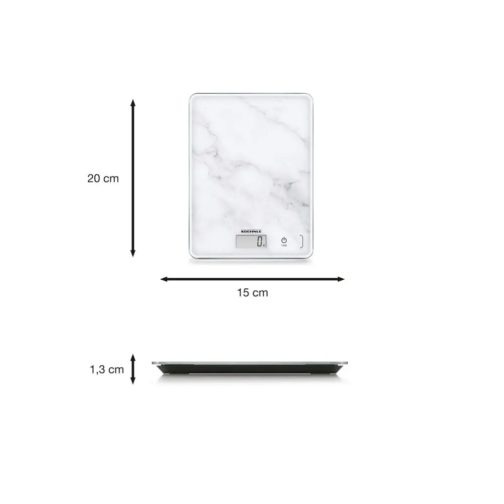 Soehnle Page Compact Digital LCD Kitchen Food Scale Measure/Weight Marble 5kg