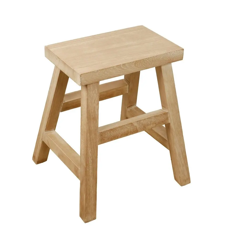 Maine & Crawford Charleigh 45x35cm Wooden Side Table/Stool Furniture Natural