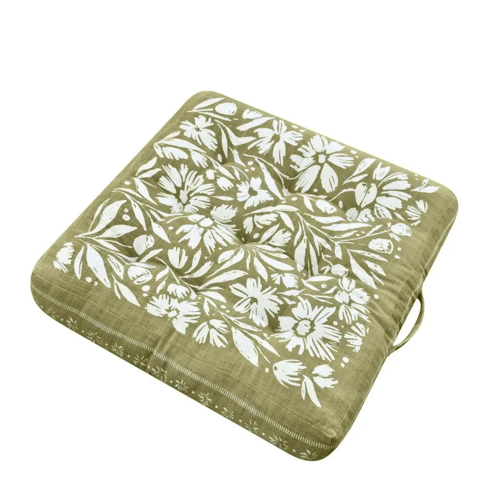 J.Elliot Home Kennedy Floor Cushion 65x65x12cm Olive & Ivory Modern Home Decor